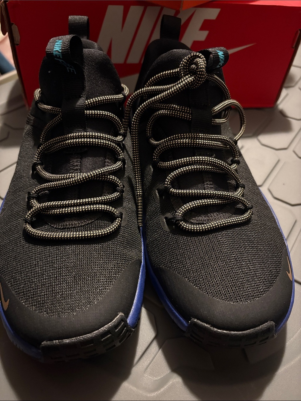 Nike Free Metcon 6 AMP Women’s Size 6 NWT Black Blue Gold